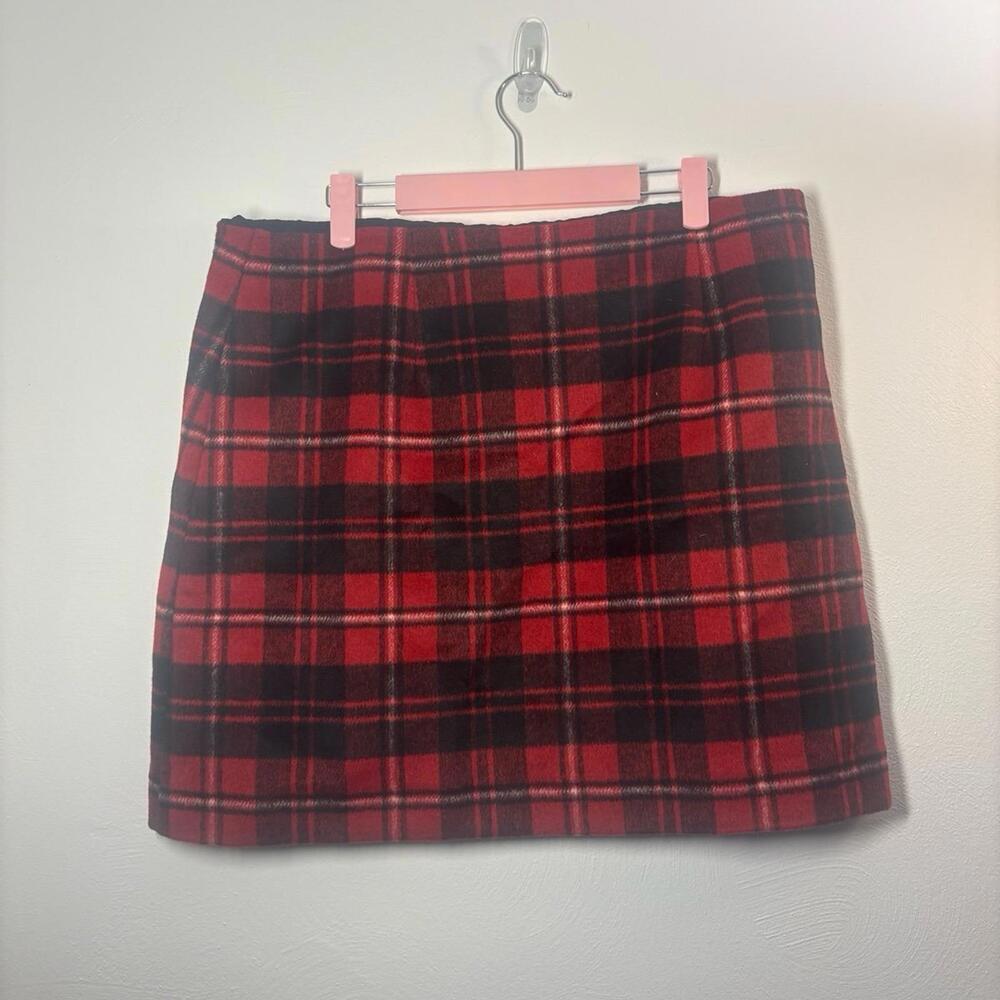Gap Red & Black Plaid Skirt Size Large Tall - Picture 2 of 7